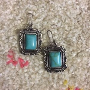 Turquoise Square Earrings